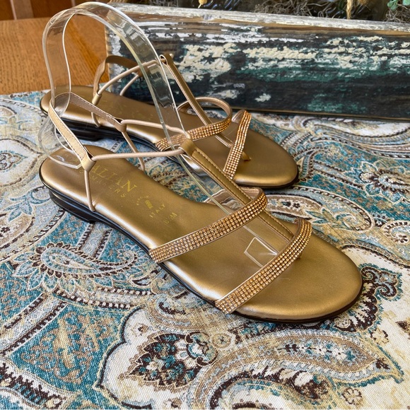 Italian Shoemakers Shoes - Italian Shoemaker Gold Rhinestone sandal NEW 8.5